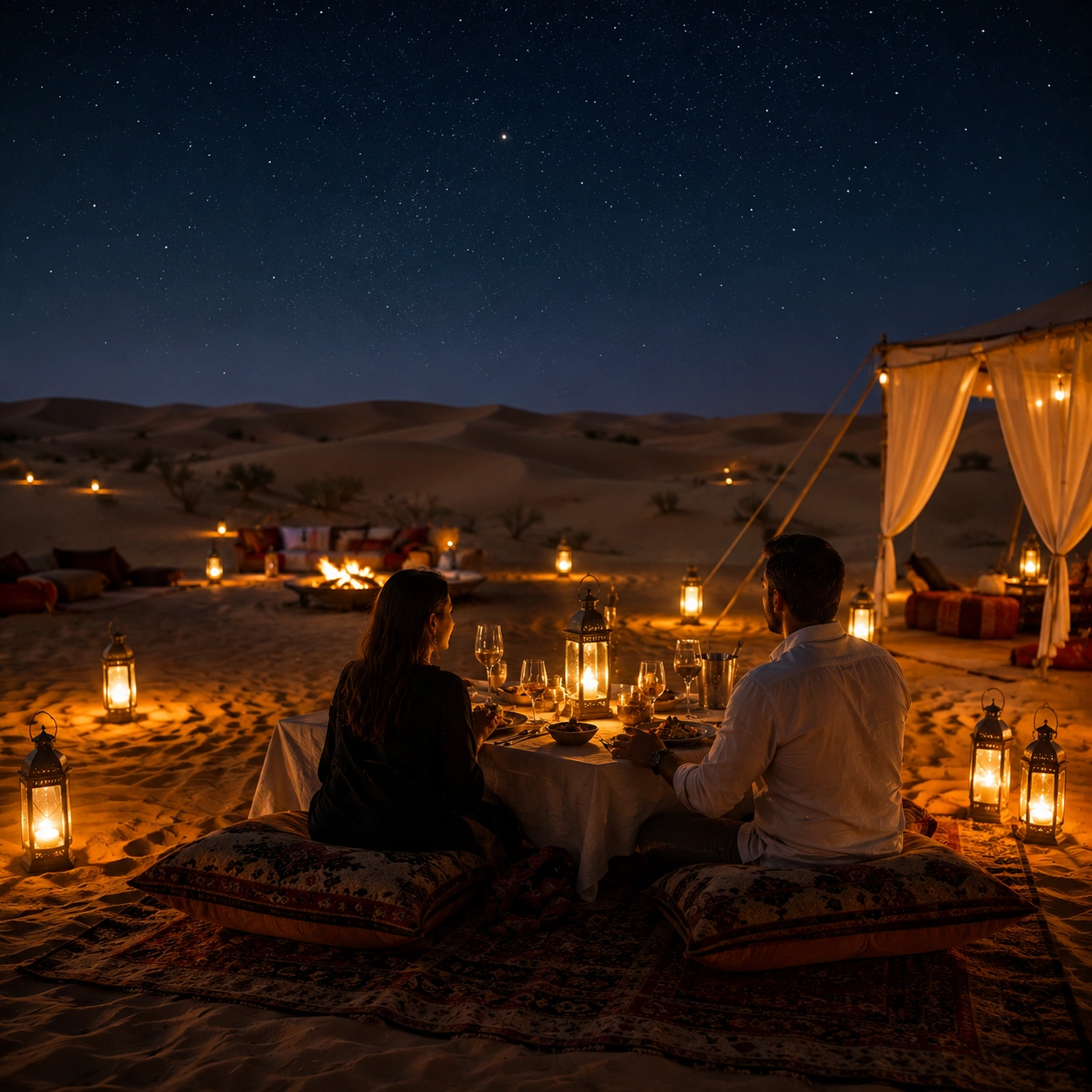 Dinner on the sand dunes in Jaisalmer