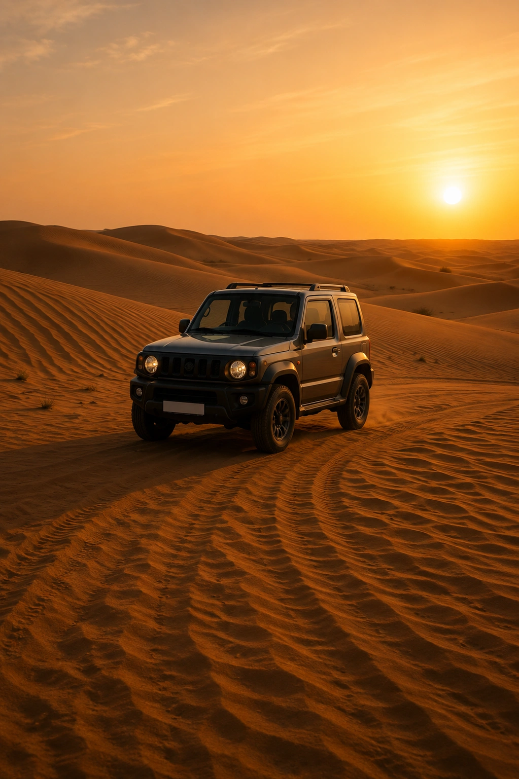 Jeep safari dune bashing in the desert